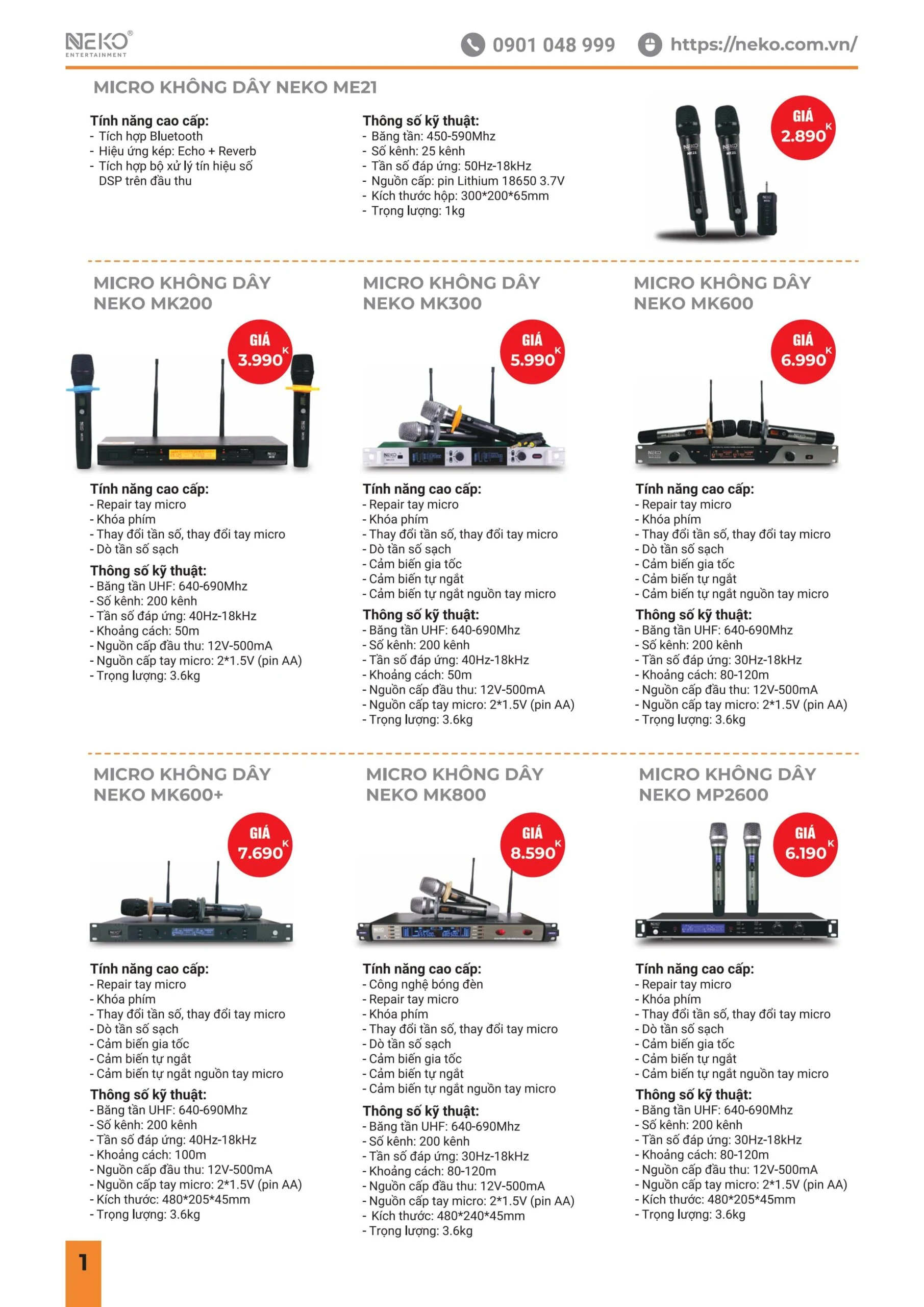 Catalogue NEKO - Trang 1
